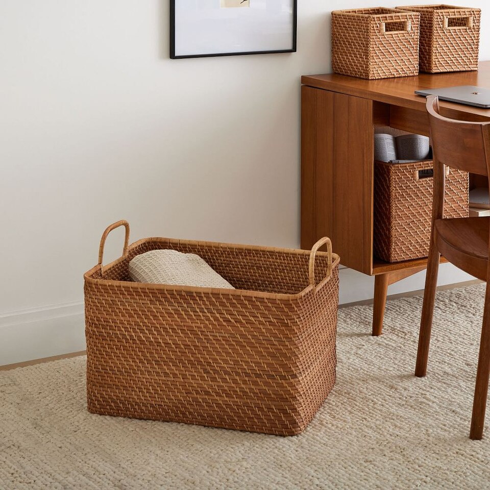 Modern Weave Oversized Storage Basket w/ Handles West Elm Australia